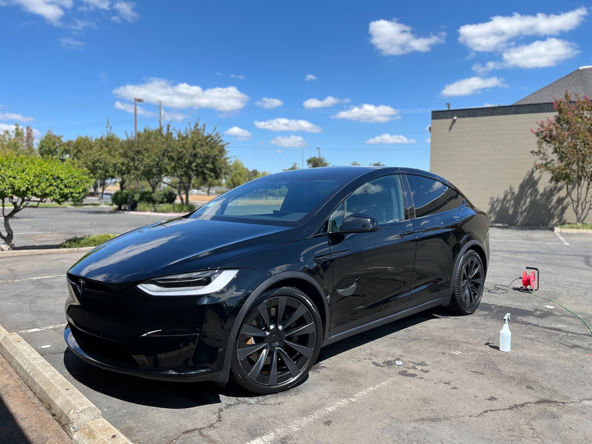 Black Tesla detailed by Oracle Detailing